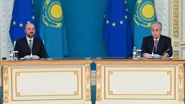 Президенты Казахстана и Европейского Совета провели брифинг для представителей СМИ