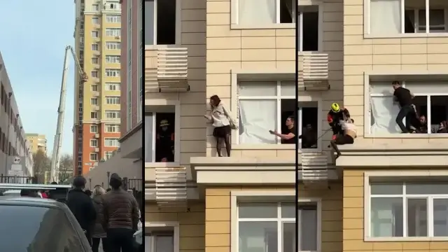 Девушку, стоявшую на парапете 15-го этажа, спасли в Астане